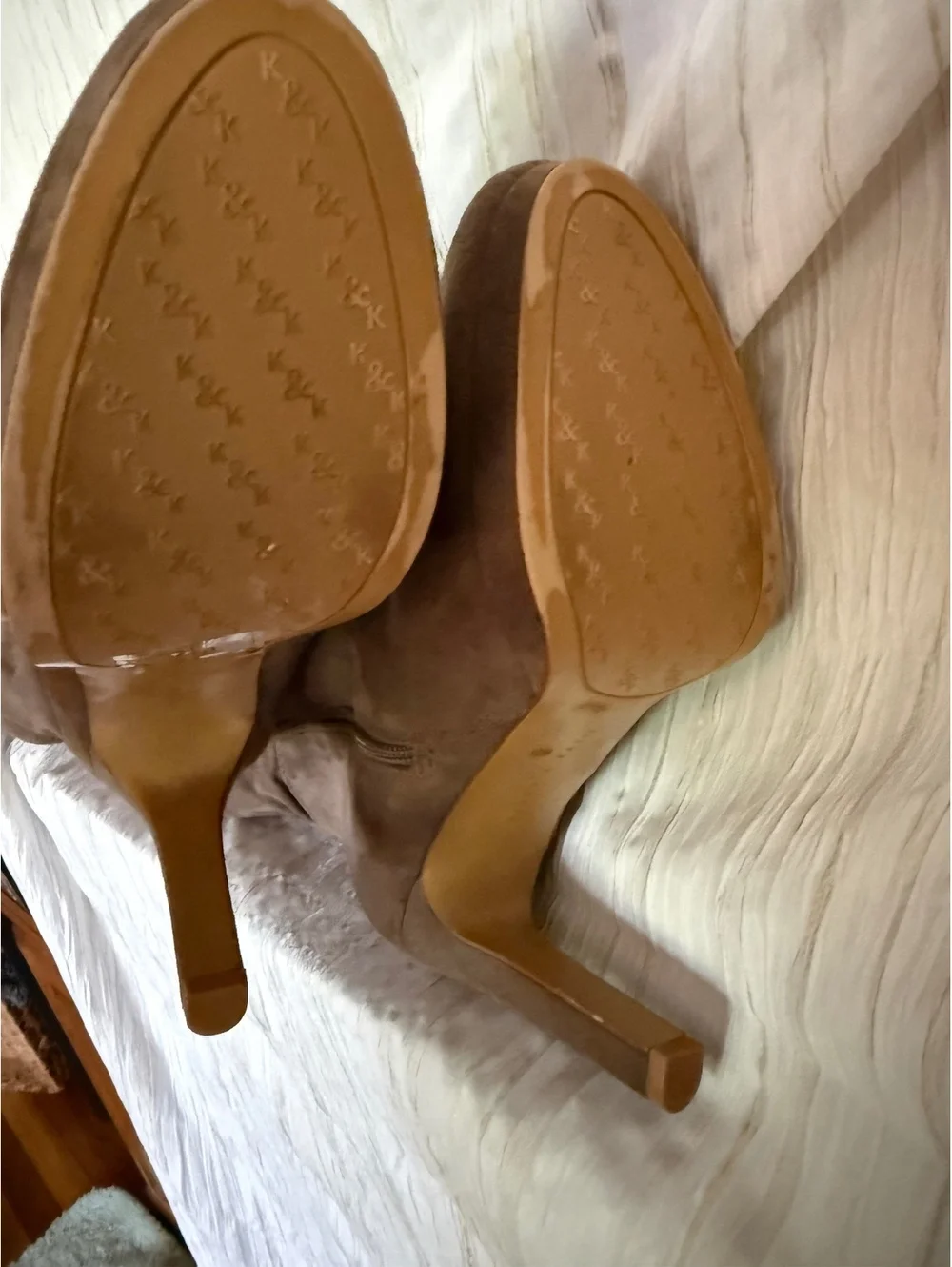 Women's Tall Brown Suede High Heel Boots